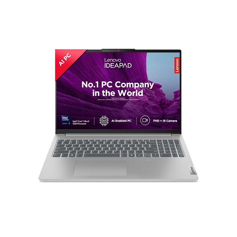 Picture of Lenovo IdeaPad Slim 5 - Intel Core Ultra 5 125H 16" (40.64cm) 83DC0093IN Thin & Light Laptop (16GB/ 1TB SSD/ Integrated Intel Arc Graphics/ IPS 300nits/ Anti-glare/ 100% sRGB/ 60Hz/ Backlit Keyboard/ Windows 11 Home/  Office Home 2024/ 1 Year Warranty/ Cloud Grey/ 1.82 kg)